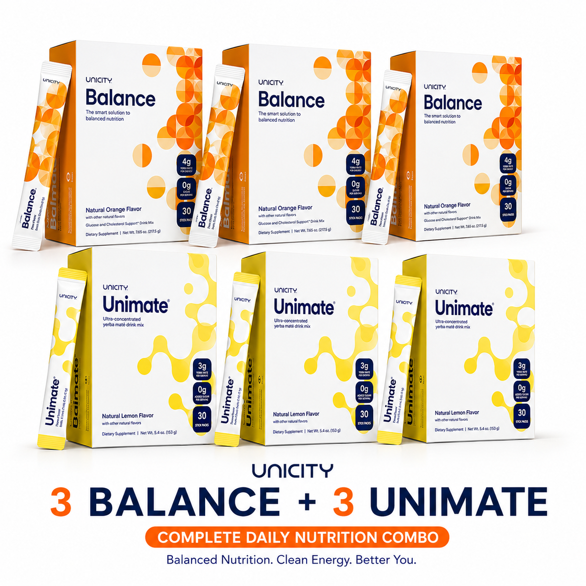 3 Balance + 3 Unimate Complete Daily Wellness Combo+2 Tumblers gift