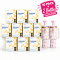 Unimate Concentrated Yerba Mate Drink Mix – Natural Lemon Ginger (10-Box Bulk Supply / 300 Stick Packs)+2Tumblers gift)
