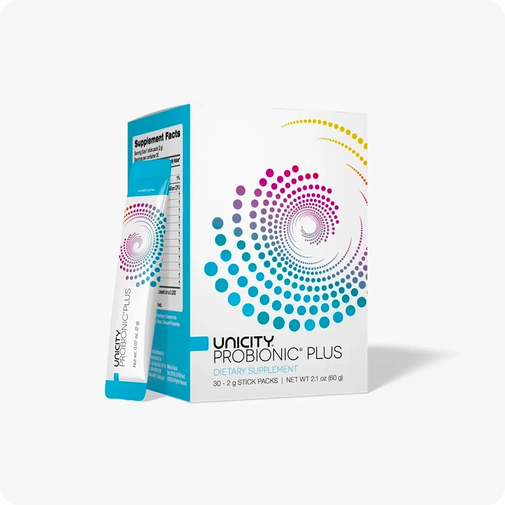 Unicity Probionic Plus contains 11 probiotic strains to colonize the gut. Support a healthy, diverse microbiome with Probionic Plus!