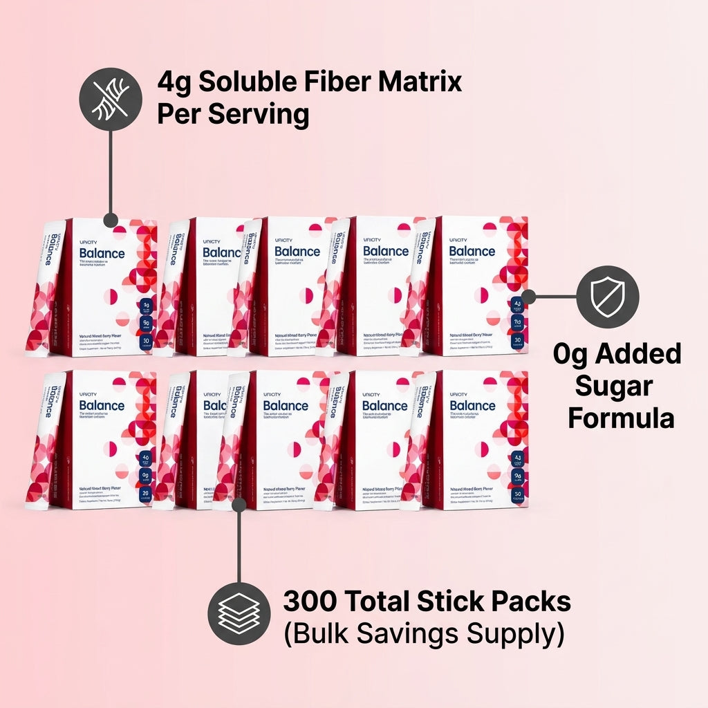 Balance Daily Fiber Drink Mix – Natural Mixed Berry (10-Box Bulk Supply / 300 Stick Packs)+2Tumblers gift